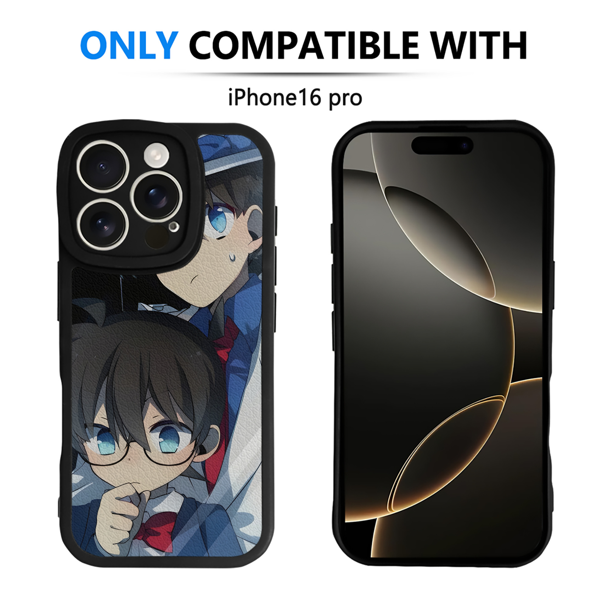 （画像用） 名探偵コナン Detective Conan 【iPhone 16シリーズ対応】シリコンスマホケース（レザー調） 材質：シリコン